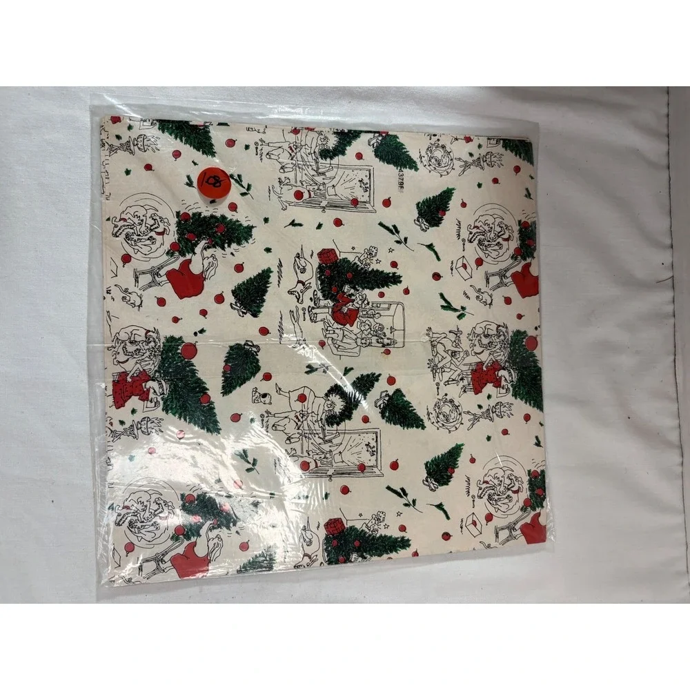 Vintage Drawing Board‎ Christmas Gift Wrap George Booth Cartoon 2 Sheets 20x30